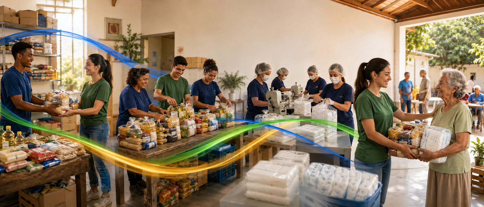 Painel da sede e fábrica da Associação Filantrópica